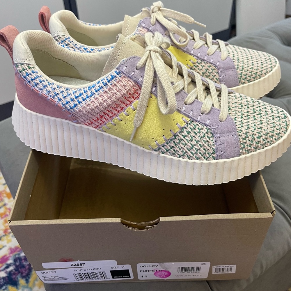 Dolce Vita Dolley Funfetti Knit Sneakers - New Size 11